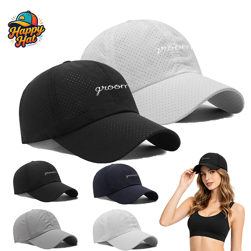 Men'S Grooming Options - 1PC Groom Embroidered Perforated Baseball Cap,